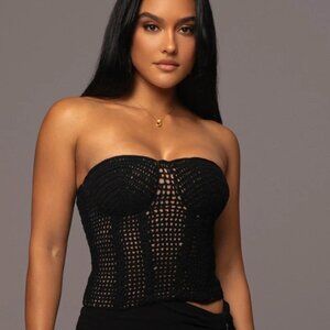 NWT JLUXLABEL Want it All Crochet Bustier Sz S